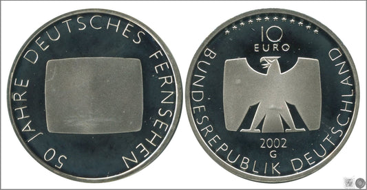 Alemania - Federal - 2002 - Monedas euros en plata - S/C / UNC - 10 € año 2002 letra G / Televisión