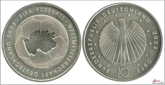 Alemania - Federal - 2003 - Monedas euros en plata - S/C / UNC - 10 € año 2003 / FIFA