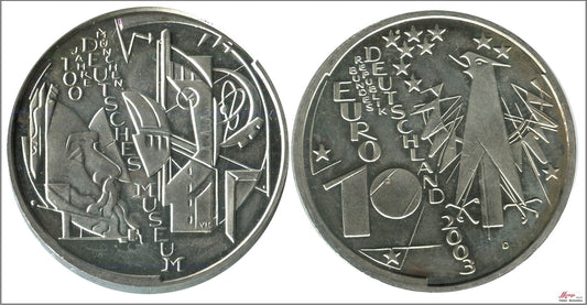 Alemania - Federal - 2003 - Monedas euros en plata - S/C / UNC - 10 € año 2003 letra D / Museo Munich