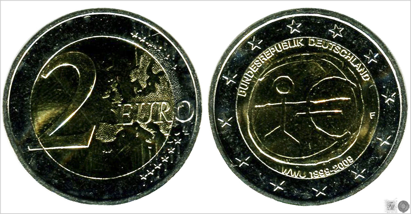 Alemania - Federal - 2009 - Monedas Euros circulación - S/C / UNC - 2 € año 2009 / 10 aniv. euro J / (1 moneda)