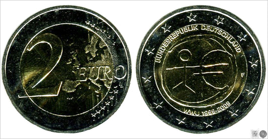 Alemania - Federal - 2009 - Monedas Euros circulación - S/C / UNC - 2 € año 2009 / 10 aniv. euro J / (1 moneda)