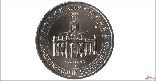 Alemania - Federal - 2009 - Monedas Euros circulación - S/C / UNC - 2 € Año 2009 / Sarrland / 1 Moneda