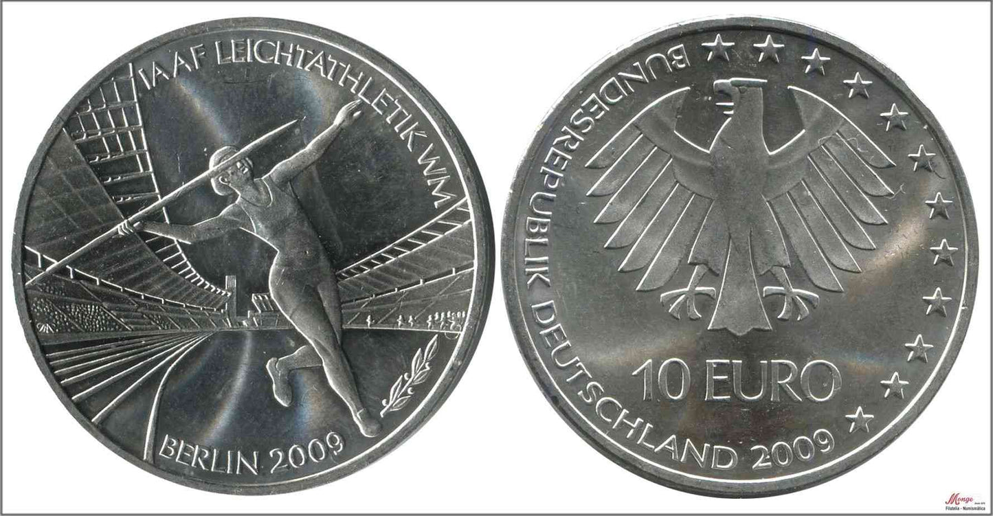 Alemania - Federal - 2009 - Monedas euros en plata - S/C / UNC - 10 € Año 2009 / Atletismo / Berlin 2009