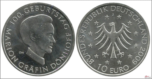 Alemania - Federal - 2009 - Monedas euros en plata - S/C / UNC - 10 € año 2009 letra J / M. Gräfin Dönhoff