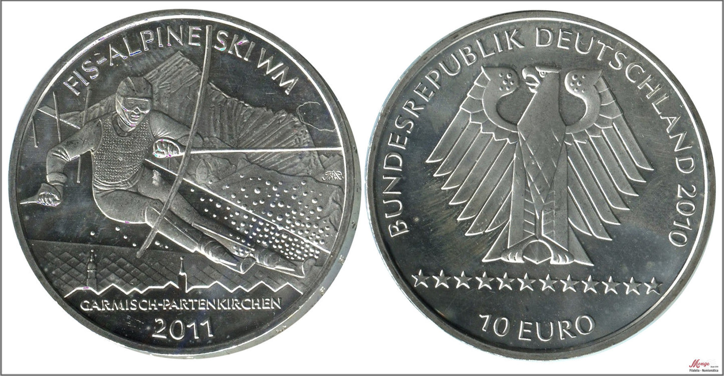 Alemania - Federal - 2010 - Monedas euros en plata - S/C / UNC - 10 € año 2010 / Mundial Sky Alpino