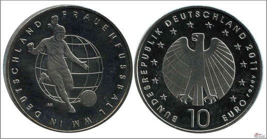 Alemania - Federal - 2011 - Monedas Euros circulación - S/C / UNC - 10 € Año 2011/ Futbol Femenino