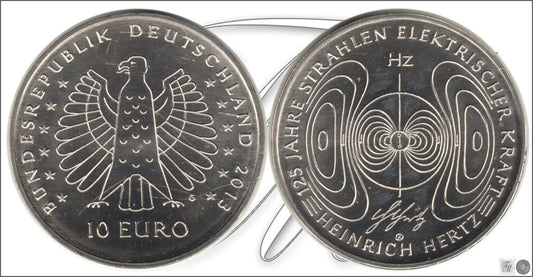 Alemania - Federal - 2013 - Monedas Euros circulación - S/C / UNC - 10 € Año 2013 Letra G / Descubrimiento Electromagnetismo