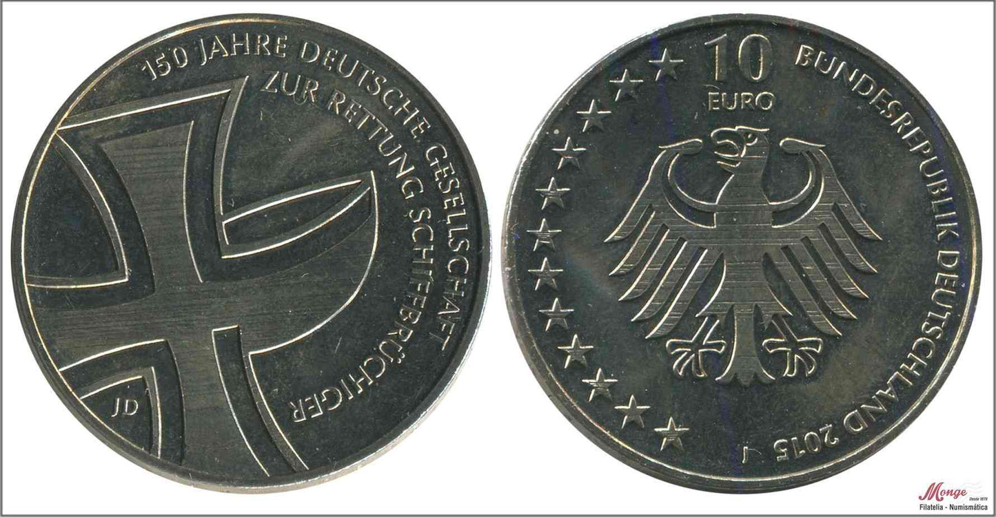 Alemania - Federal - 2015 - Monedas Euros circulación - S/C / UNC - 10 € año 2015 letra J / Schiffbruchiger