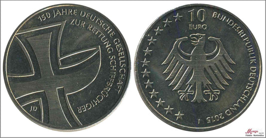 Alemania - Federal - 2015 - Monedas Euros circulación - S/C / UNC - 10 € año 2015 letra J / Schiffbruchiger