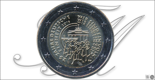 Alemania - Federal - 2015 - Monedas Euros circulación - S/C / UNC - 2 € Año 2015 / 25 Aniversario Caida Muro (1 moneda)