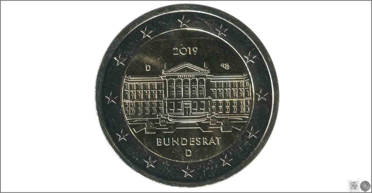 Alemania - Federal - 2019 - Monedas Euros circulación - S/C / UNC - 2 € Año 2019 / Bundesrat / 1 moneda