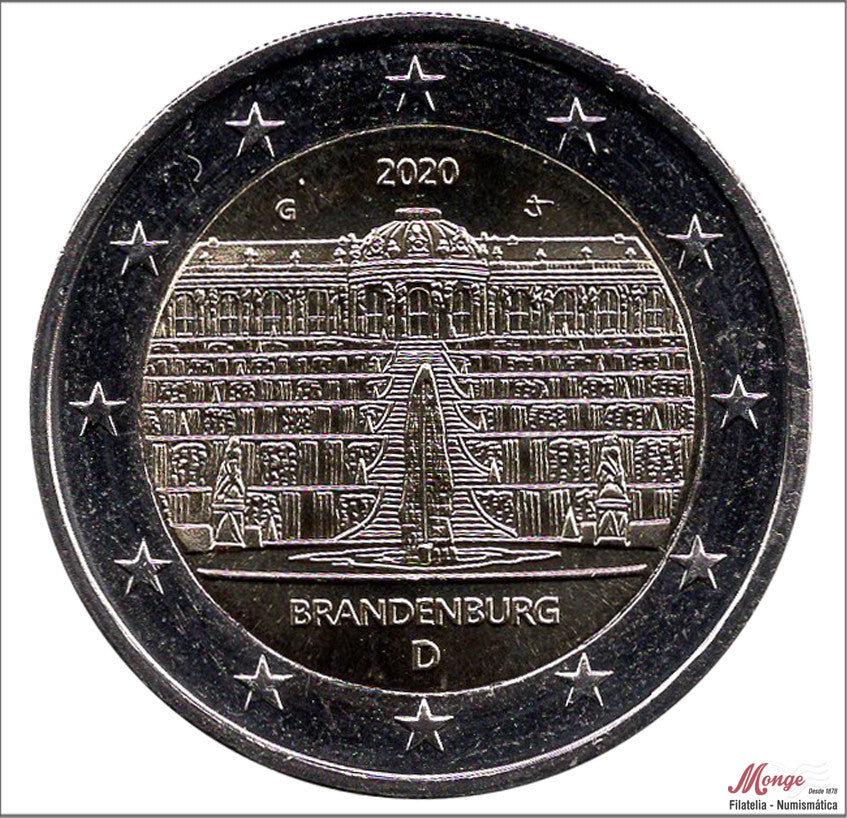 Alemania - Federal - 2020 - Monedas Euros circulación - S/C / UNC - 2 € Año 2020 / Brandenburg (1 moneda)