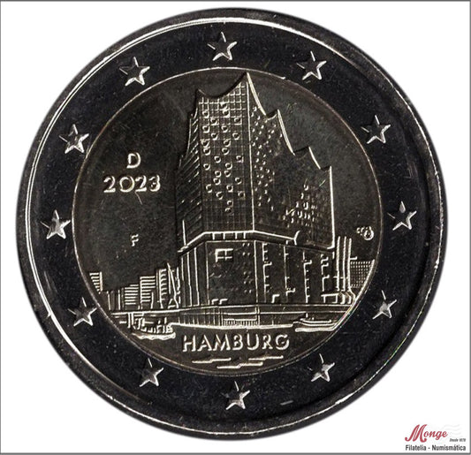 Alemania - Federal - 2023 - Monedas Euros circulación - S/C / UNC - 2 € Año 2023 / Hamburg