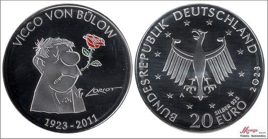 Alemania - Federal - 2023 - Monedas euros en plata - S/C / UNC - 20 € año 2023 A / 4º Vicco Von Bulow Loriot