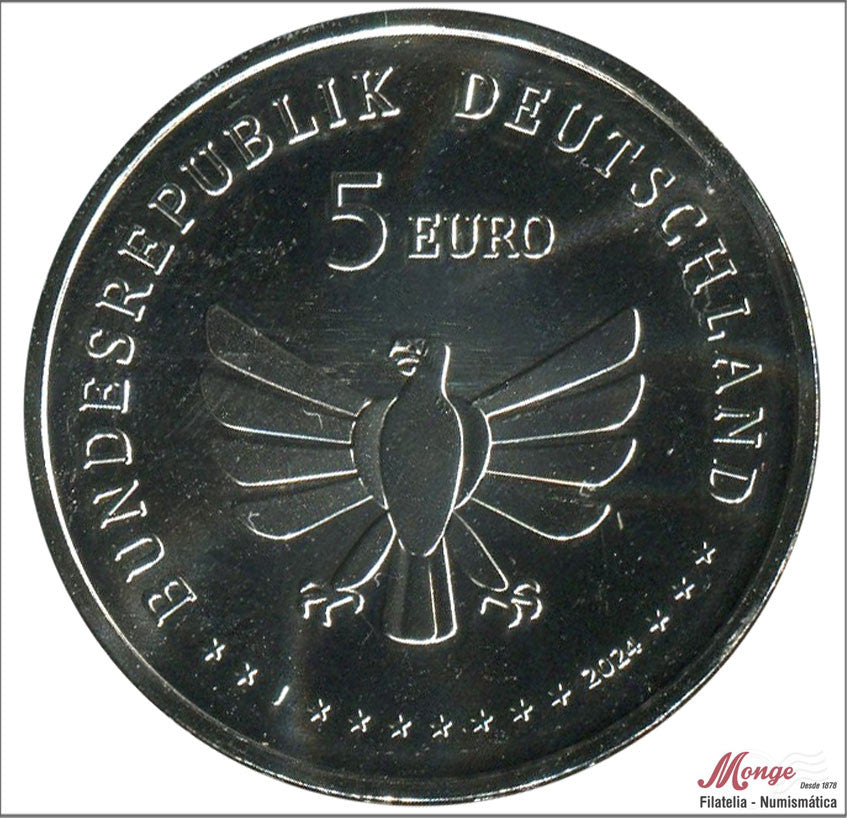 Alemania - Federal - 2024 - Monedas Euros circulación - S/C / UNC - 5 € Año 2024 / Abejorro de piedra