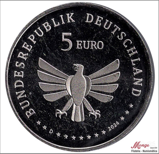 Alemania - Federal - 2024 - Monedas Euros circulación - S/C / UNC - 5 € Año 2024 / Escarabajo