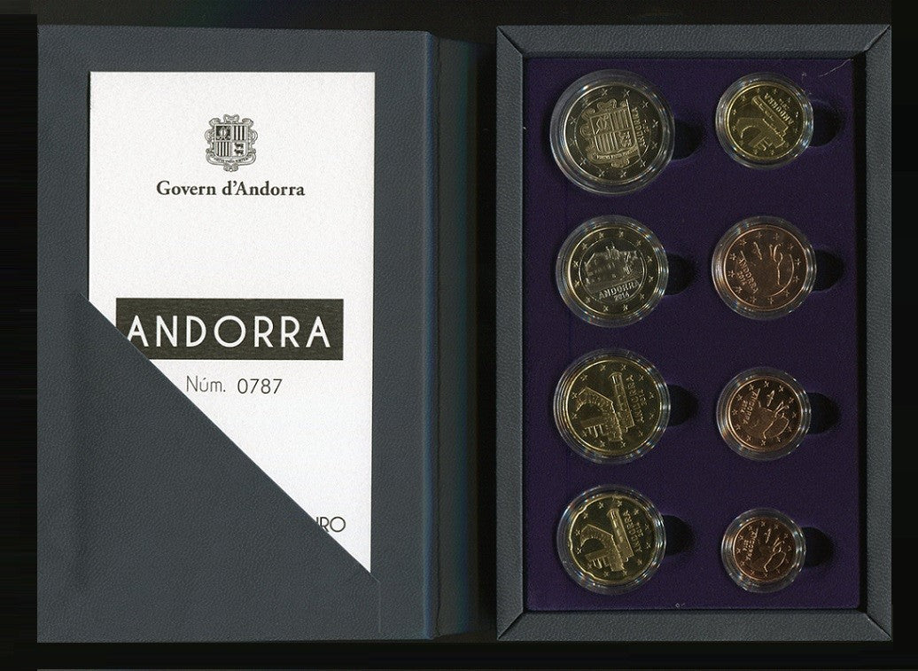 Andorra - 2014 - Monedas Euros en cartera oficial - PROOF - Cartera Andorra 2014 (8monedas) / En estuche