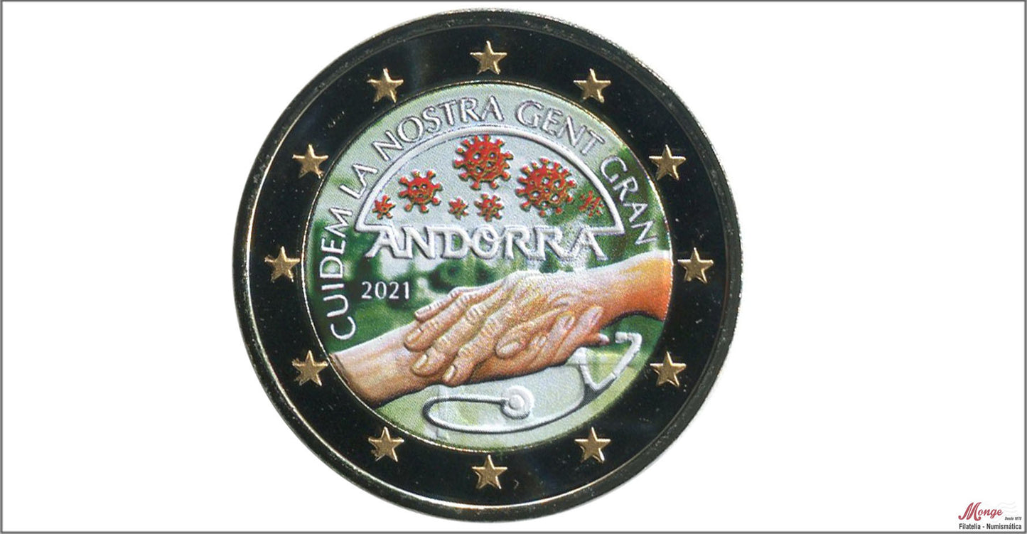 Andorra - 2021 - Monedas Euros Color - S/C / UNC - 2 € Año 2021 / Cuidem la nostra gent gran