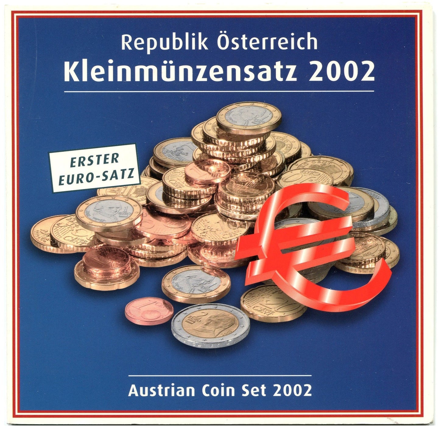 Austria - 2002 - Monedas Euros en cartera oficial - FDC / MS - Cartera 2002 (8m)