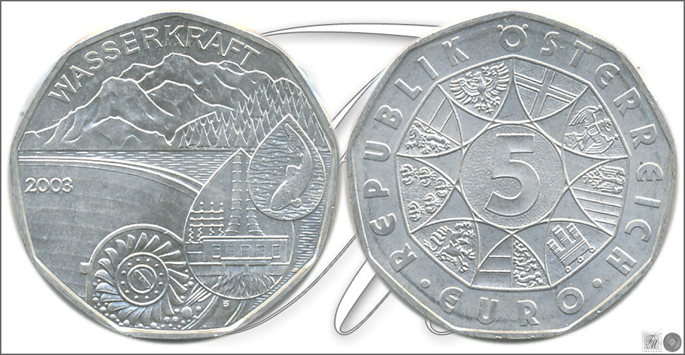 Austria - 2003 - Monedas euros en plata - S/C / UNC - 5 € año 2003 Pantano / plafon