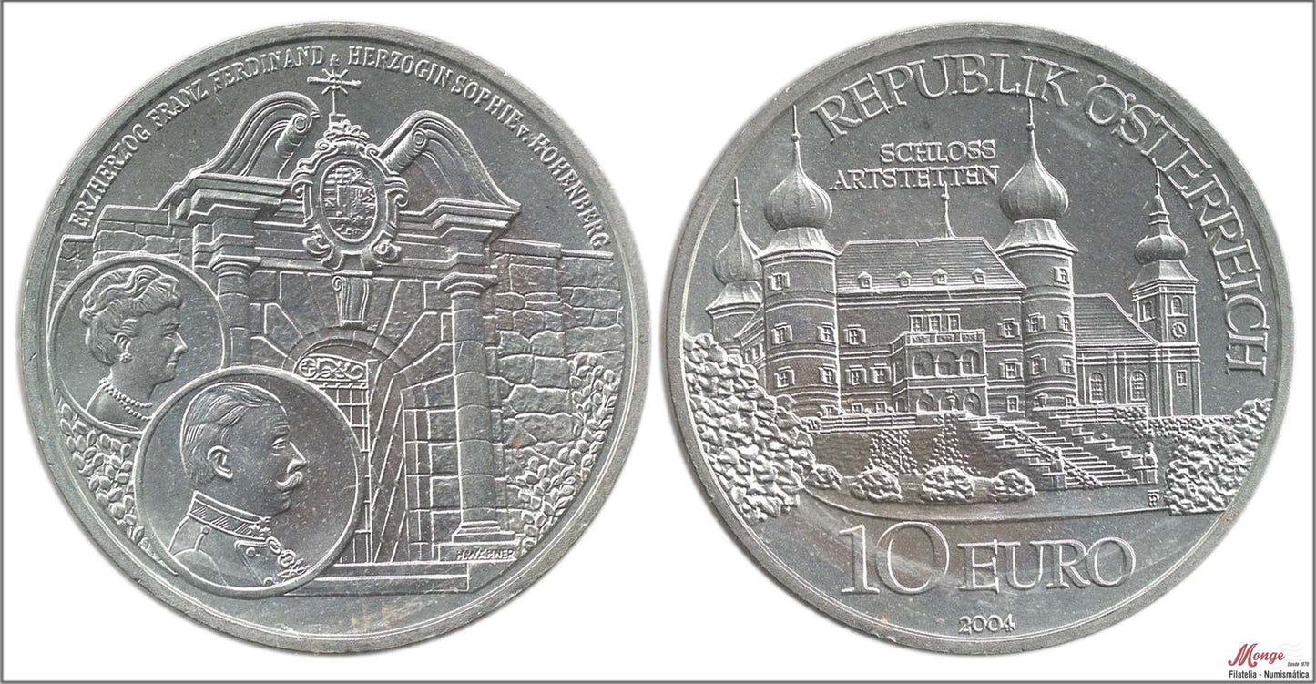 Austria - 2004 - Monedas euros en plata - Nº KM03115 - S/C / UNC - 10 € año 2004 / Castillo de Artstetten