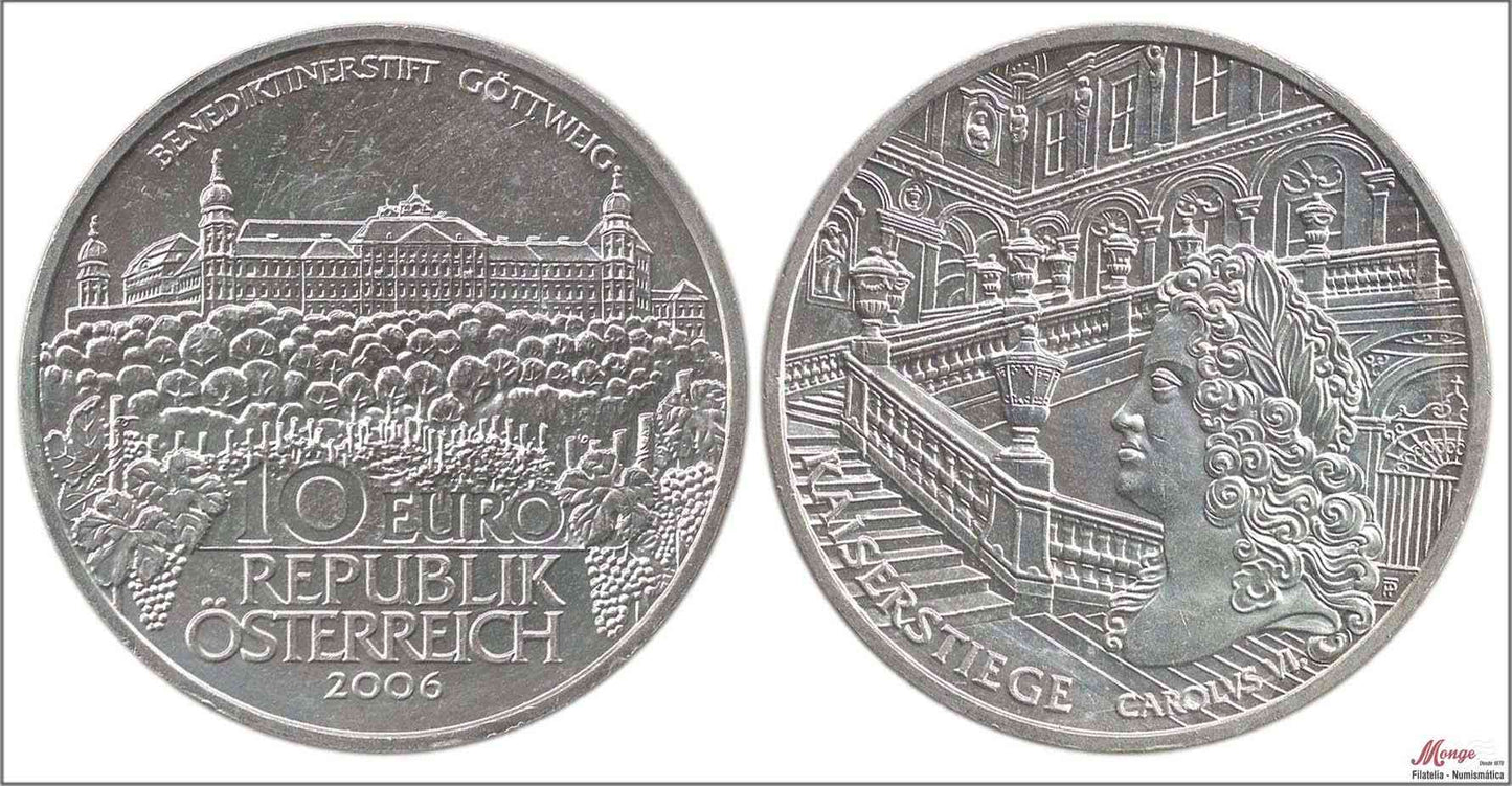 Austria - 2006 - Monedas euros en plata - Nº KM03137 - S/C-/aUNC - 10 € año 2006 / Convemto Göttweig