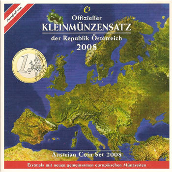 Austria - 2008 - Monedas Euros en cartera oficial - FDC / MS - Cartera 2008 (8 monedas)