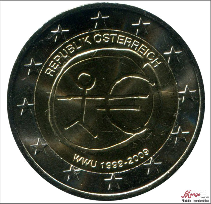 Austria - 2009 - Monedas Euros circulación - S/C / UNC - 2 € año 2009 / 10 Aniv. Euro