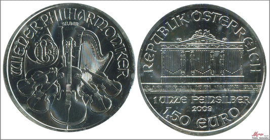 Austria - 2009 - Monedas euros en plata - S/C / UNC - 1.50 € año 2009 / Wiener Philharmoniker / 31,50 gr. plata