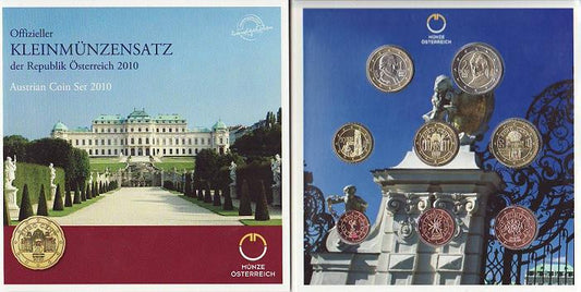 Austria - 2010 - Monedas Euros en cartera oficial - FDC / MS - Cartera 2010 (8 monedas)