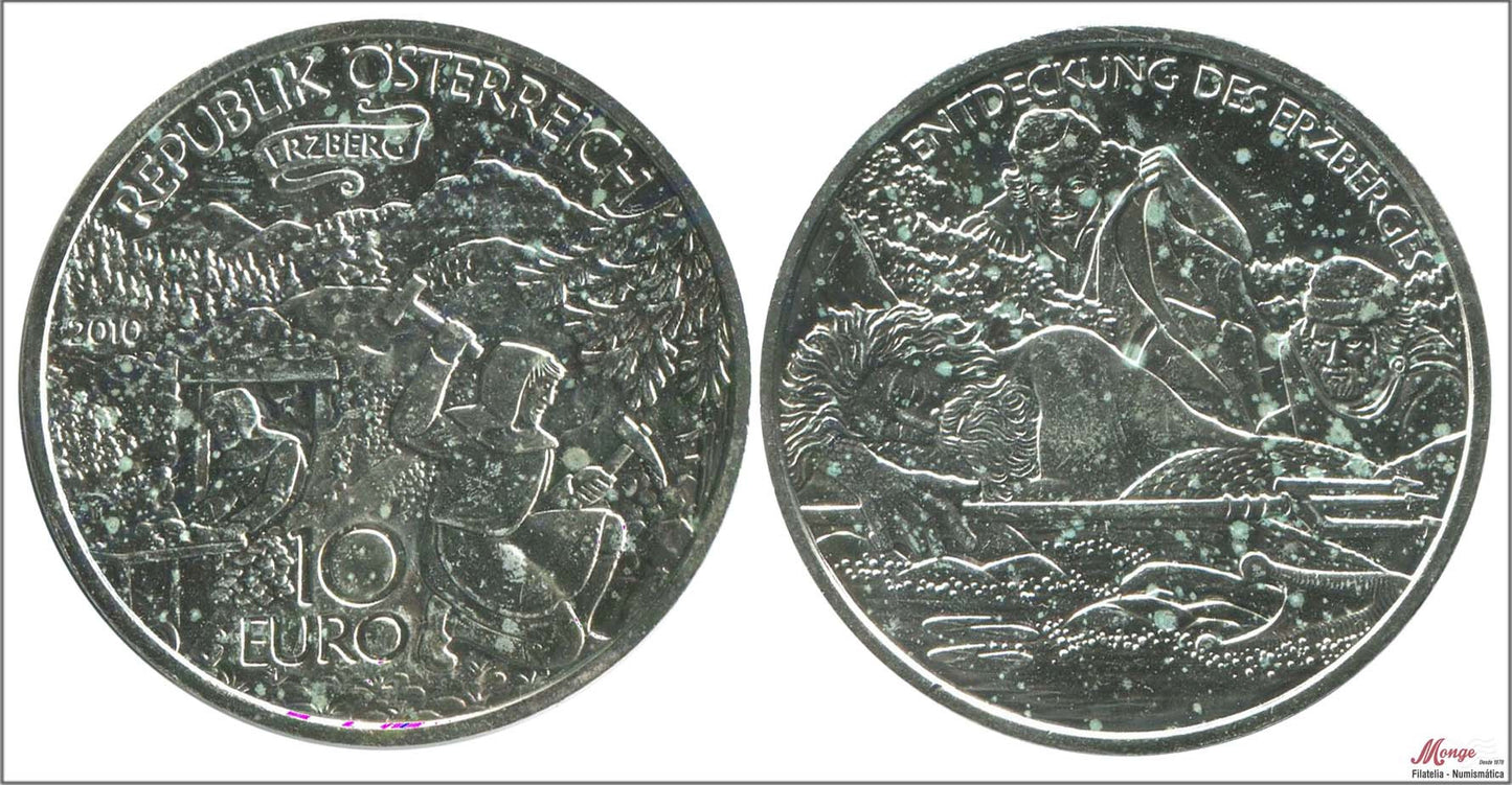 Austria - 2010 - Monedas euros en plata - S/C / UNC - 10 € Año 2010 / Cuentos y leyendas/ El Erzberg en Estiria