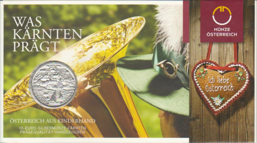 Austria - 2012 - Monedas euros en plata - S/C / UNC - 10 € Año 2012 / Bundesländer - Carintia / En plafon oficial / Rara