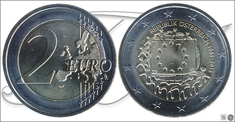 Austria - 2015 - Monedas Euros circulación - S/C / UNC - 2 € Año 2015 / Aniversario Bandera