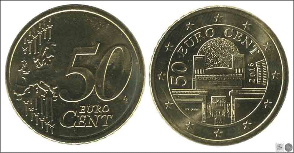 Austria - 2016 - Monedas Euros circulación - S/C / UNC - 50 Centimos Año 2016