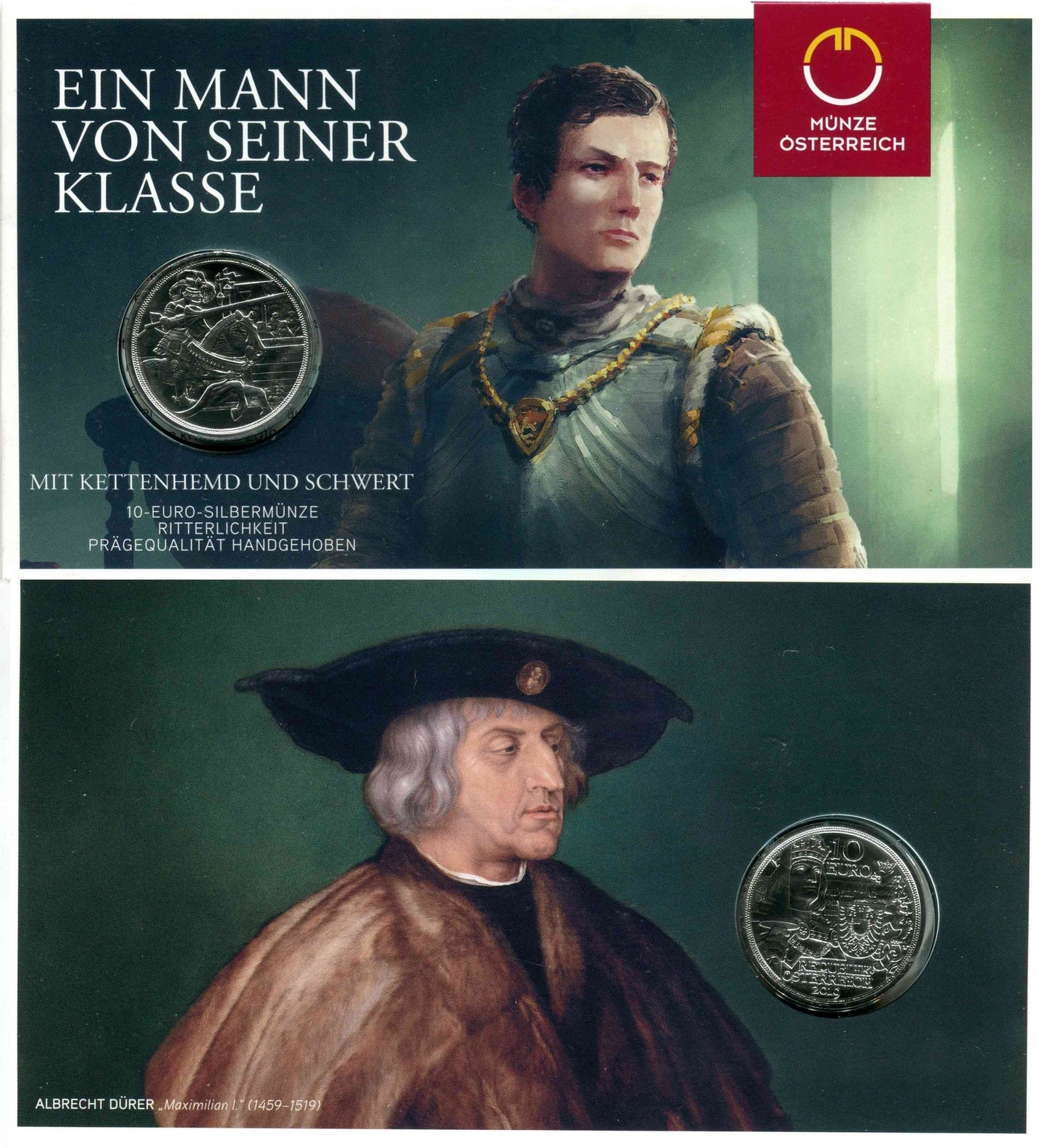 Austria - 2019 - Monedas euros en plata - S/C / UNC - 10 € Año 2019 1ª / Caballeria / En plafon oficial