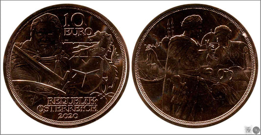 Austria - 2020 - Monedas Euros circulación - S/C / UNC - 10 € Año 2020 2ª / Fortitude ´´Con cota de malla´´ / Cobre