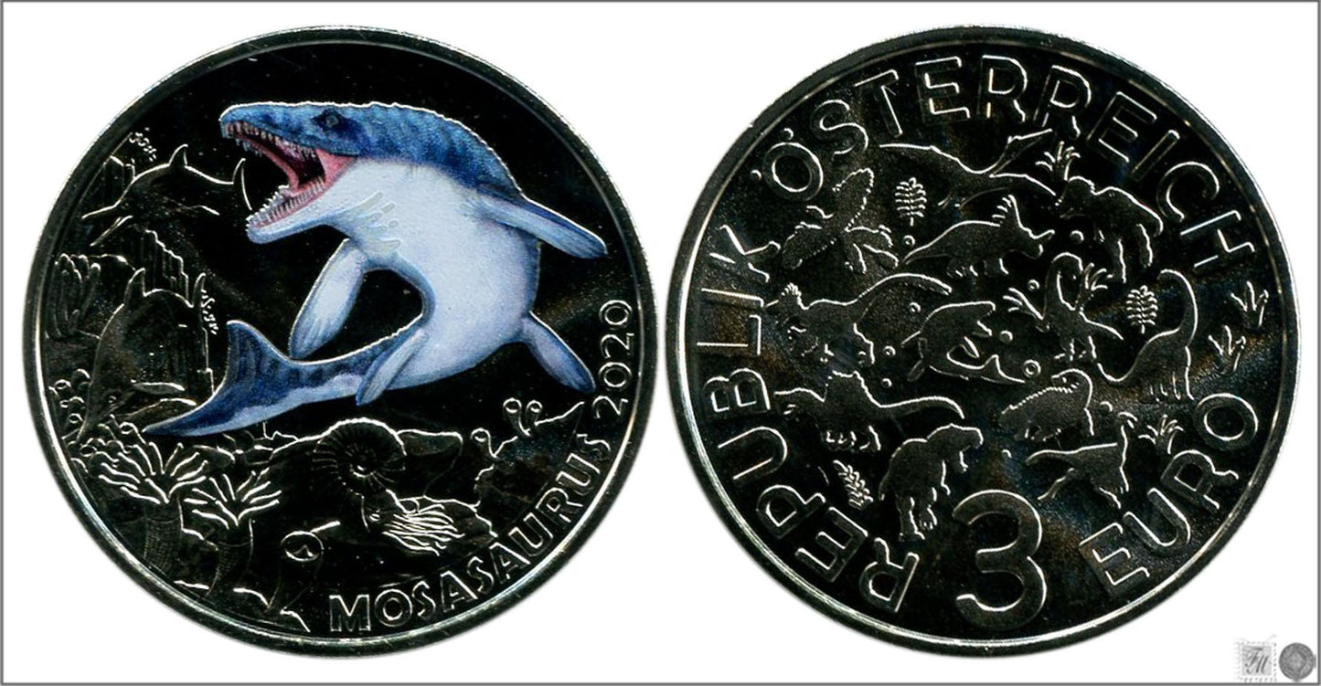 Austria - 2020 - Monedas Euros circulación - S/C / UNC - 3 € Año 2020 / 2ª Masasaurus