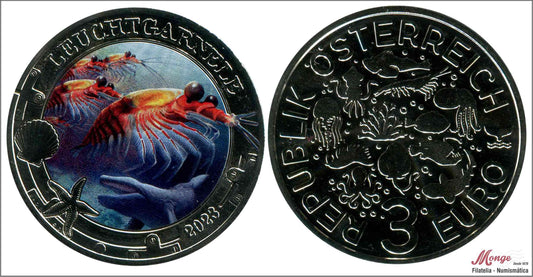 Austria - 2023 - Monedas Euros circulación - S/C / UNC - 3 € Año 2023 / 3º Antarctic Krill