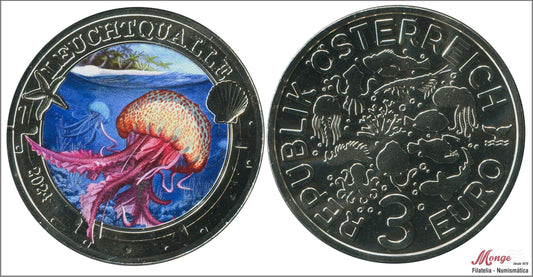 Austria - 2024 - Monedas Euros circulación - S/C / UNC - 3 € Año 2024 / 6º Mauve Stinger