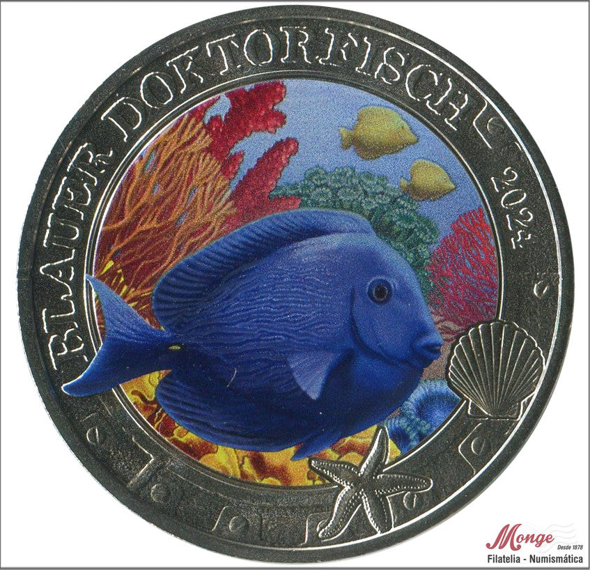 Austria - 2024 - Monedas Euros circulación - S/C / UNC - 3 € Año 2024 / 7º Pez doctor azul