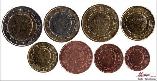 Bélgica - 2004 - Monedas Euros circulación - S/C / UNC - Año 2004 (8 monedas)