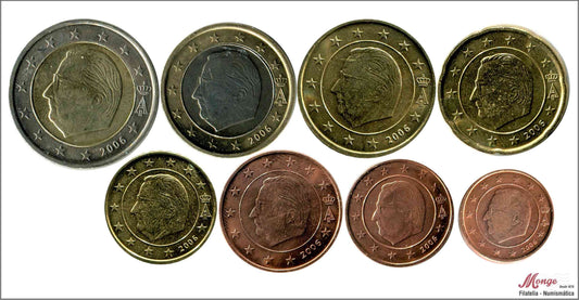 Bélgica - 2006 - Monedas Euros circulación - S/C / UNC - Año 2006 (8monedas+geton)