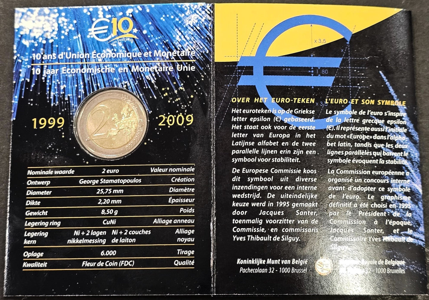 Bélgica - 2007 - Monedas Euros circulación - S/C / UNC - 2 € año 2007 / 50 Aniv. Tratado Roma en carterita