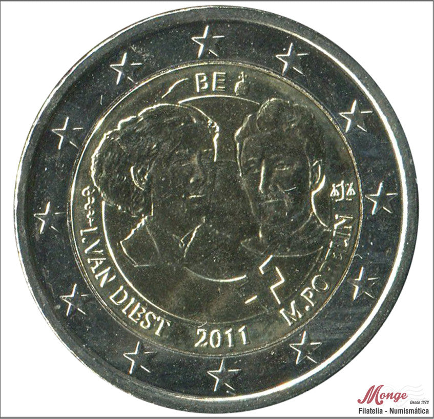 Bélgica - 2011 - Monedas Euros circulación - S/C / UNC - 2 € Año 2011 / V. Popelin-I. Van Diest