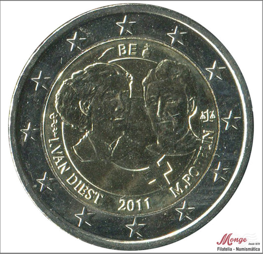 Bélgica - 2011 - Monedas Euros circulación - S/C / UNC - 2 € Año 2011 / V. Popelin-I. Van Diest