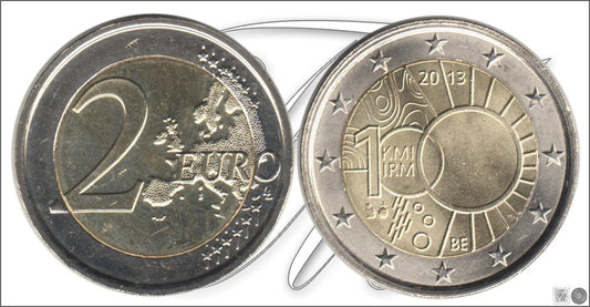 Bélgica - 2013 - Monedas Euros circulación - S/C / UNC - 2 € Año 2013 /100 años del Real Instituto Meteorológico