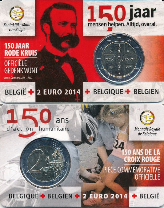 Bélgica - 2014 - Monedas Euros circulación - S/C / UNC - 2 € Año 2014 / Cruz Roja en blister