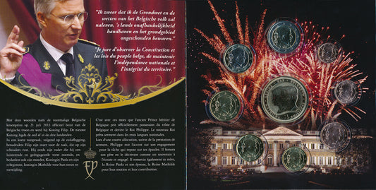 Bélgica - 2014 - Monedas Euros en cartera oficial - FDC / MS - Cartera Año 2014 (8 monedas+medalla)