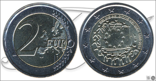 Bélgica - 2015 - Monedas Euros circulación - S/C / UNC - 2 € Año 2015 / 30Aniv. Bandera UE