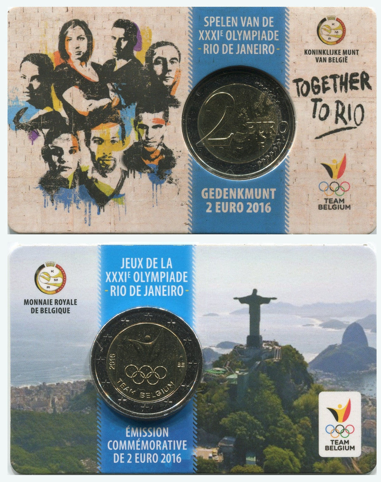 Bélgica - 2016 - Monedas Euros circulación - S/C / UNC - 2 € Año 2016 / Olimpiada Rio de Janeiro en blister